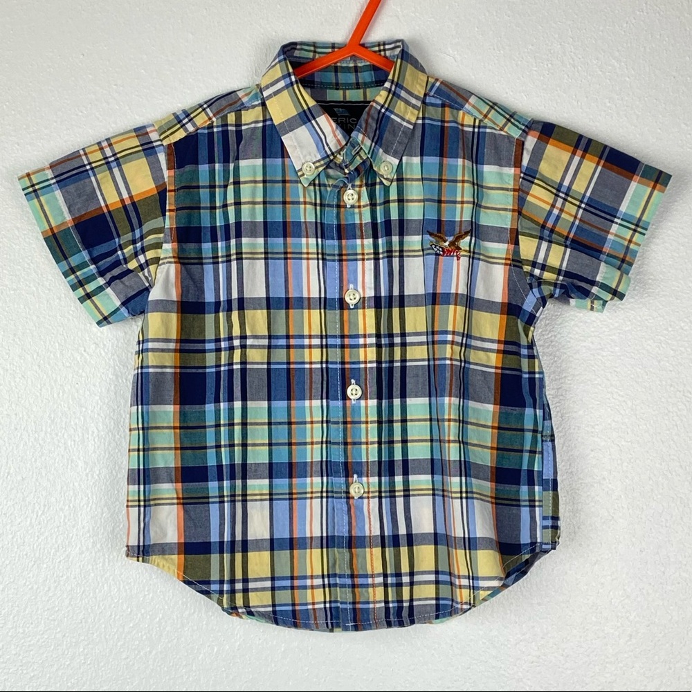 American Living button down pleated stripes shirt